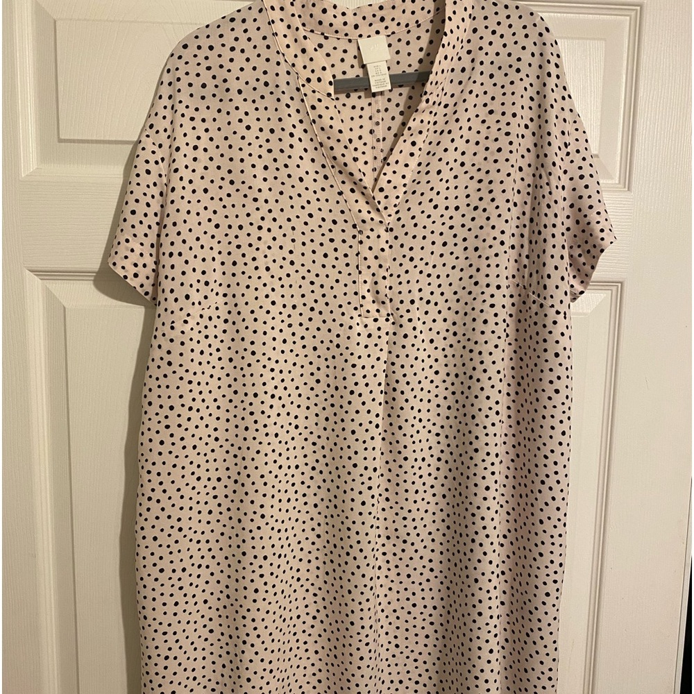 H&M Pink Polka Dot Dress, L